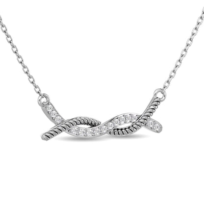 Diamond Round Cut Fashion Necklace 1/6 Ct.tw in 10K White Gold