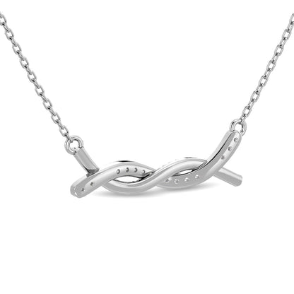 Diamond Round Cut Fashion Necklace 1/6 Ct.tw in 10K White Gold