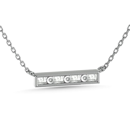 Diamond 1/4 Ct.Tw. Bar Pendant in 10K White Gold