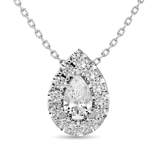 Diamond Round Cut Fashion Pendant 1/4 Ct.tw in 14K White Gold