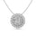 Diamond Round Cut Double Halo Pendant 3/8 Ct.tw in 14K White Gold