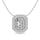 Diamond Emerald Cut Double Halo Pendant 3/8 Ct.tw in 14K White Gold
