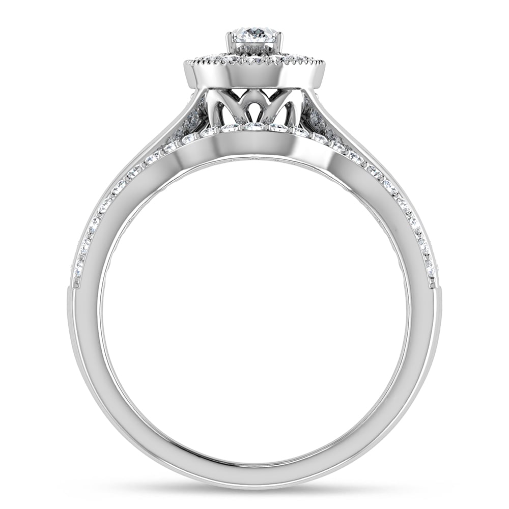 Diamond 1/2 Ct.Tw. Oval Cut Bridal Ring in 14K White Gold
