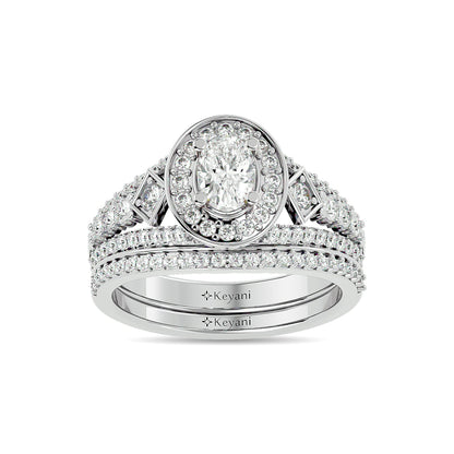 Diamond 1 1/4 Ct.Tw. Oval Shape Bridal Ring in 14K White Gold
