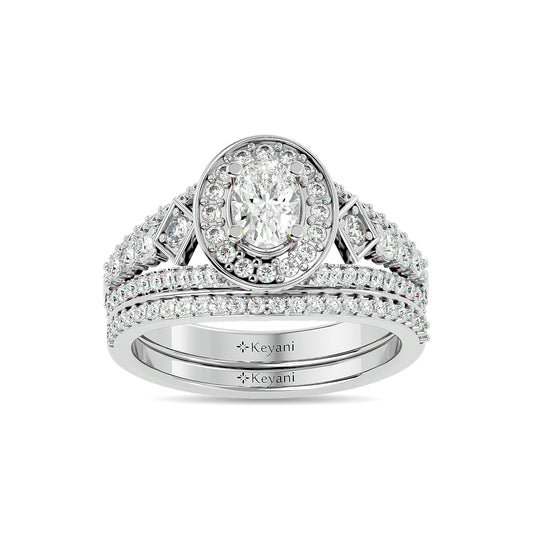 Diamond 1 1/4 Ct.Tw. Oval Shape Bridal Ring in 14K White Gold