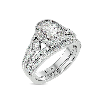 Diamond 1 1/4 Ct.Tw. Oval Shape Bridal Ring in 14K White Gold