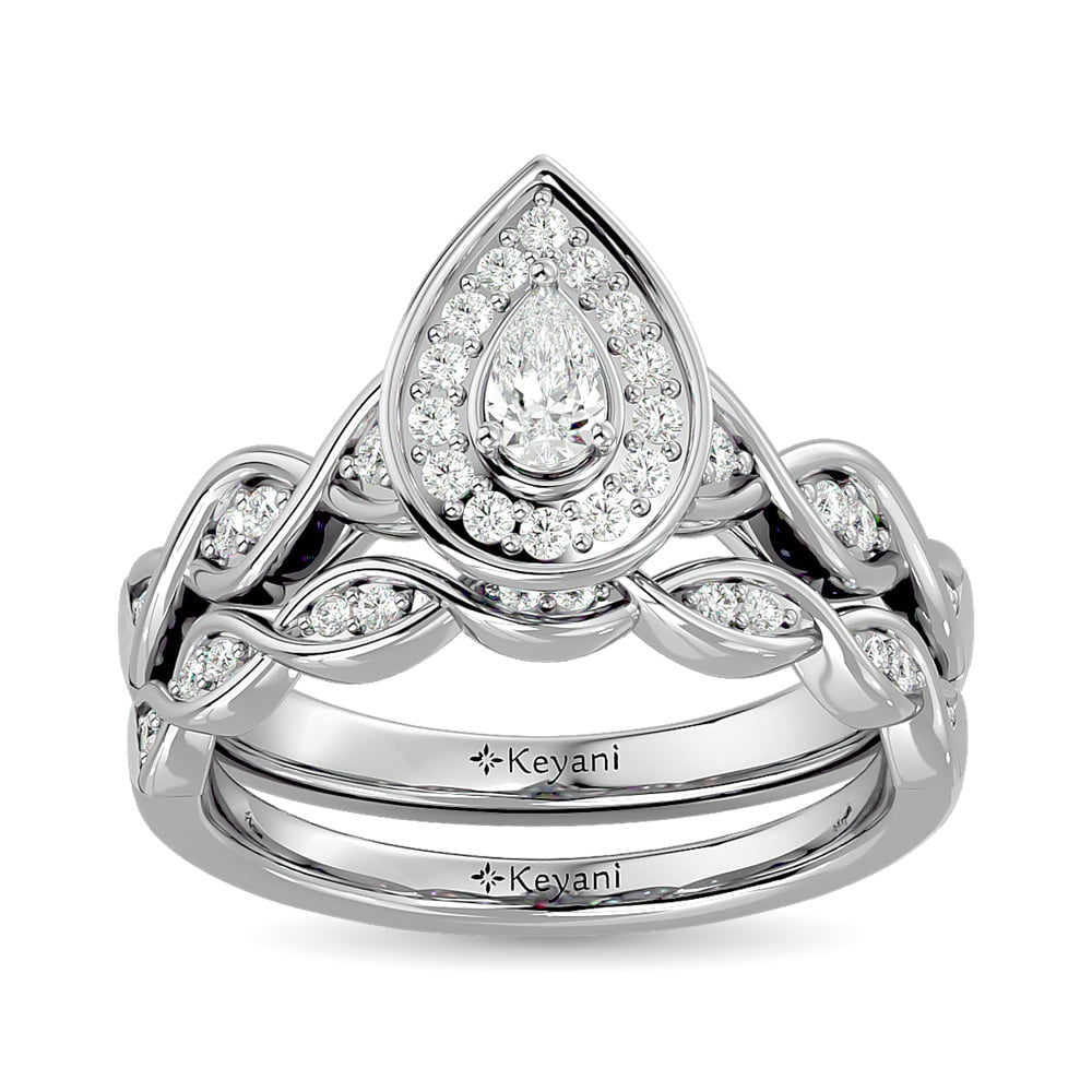 Diamond 1/2 Ct.Tw. Pear Cut Bridal Ring in 14K White Gold