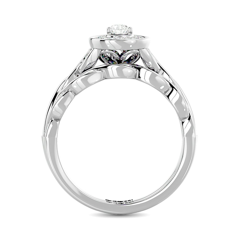 Diamond 1/2 Ct.Tw. Pear Cut Bridal Ring in 14K White Gold