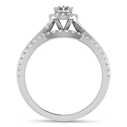Diamond 5/8 Ct.Tw. Pear Cut Bridal Ring in 14K White Gold