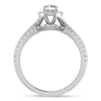 Diamond 5/8 Ct.Tw. Round Cut Bridal Ring in 14K White Gold