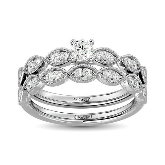 Diamond 3/4 Ct.Tw. Bridal Ring in 14K White Gold
