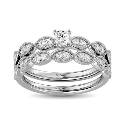 Diamond 1 Ct.Tw. Bridal Ring in 14K White Gold