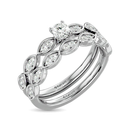 Diamond 1 Ct.Tw. Bridal Ring in 14K White Gold