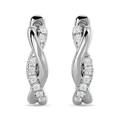 Diamond Hoop earrings 1/5 Ct.tw in 10K White Gold