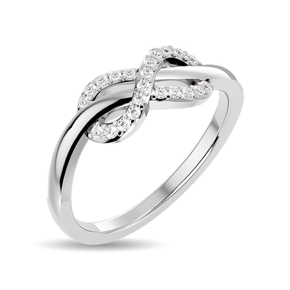 Diamond Infinity Ring 1/8 Ct.tw in 10K White Gold