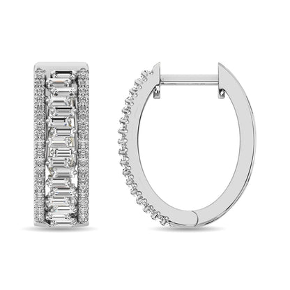 Diamond 1/2 Ct.Tw. Hoop Earrings in 14K White Gold