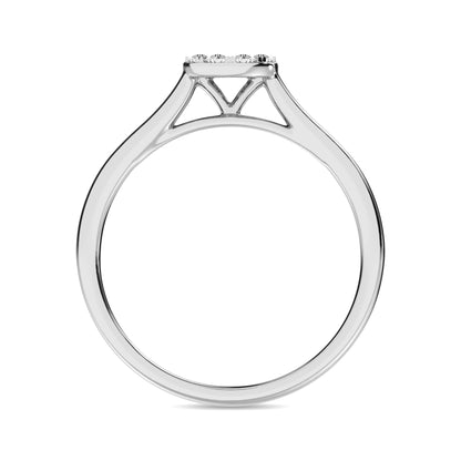 Diamond 1/6 Ct.Tw. Round and Baguette Fashion Ring in 10K White Gold