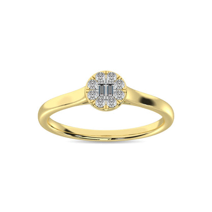 Diamond 1/6 Ct.Tw. Round and Baguette Fashion Ring in 10K Yellow Gold