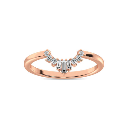 Diamond 1/6 Ct.tw Round and Baguette Fashion Ring in 10K Rose Gold