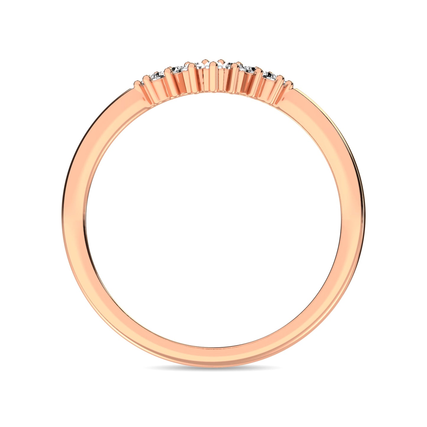 Diamond 1/6 Ct.tw Round and Baguette Fashion Ring in 10K Rose Gold