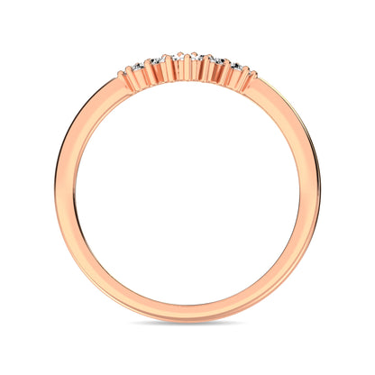 Diamond 1/6 Ct.tw Round and Baguette Fashion Ring in 10K Rose Gold