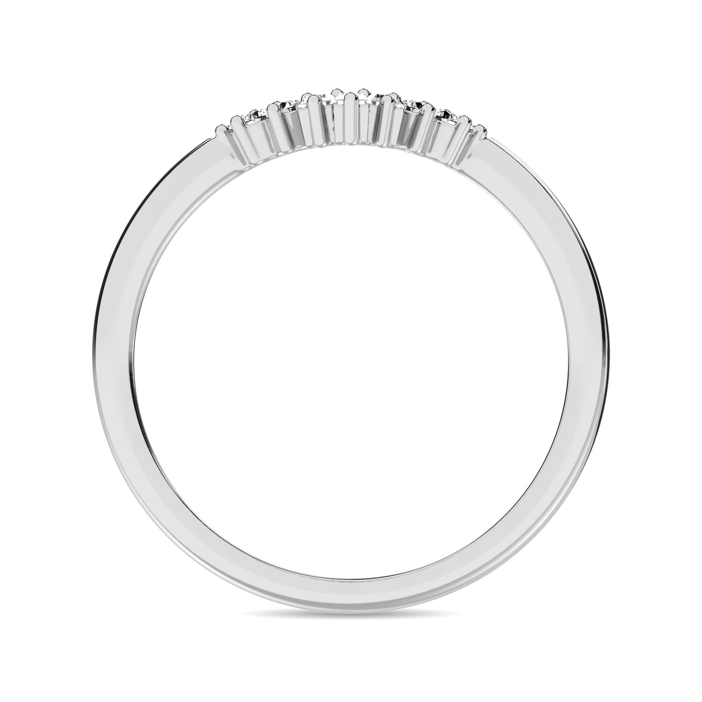 Diamond 1/6 Ct.tw Round and Baguette Fashion Ring in 10K White Gold
