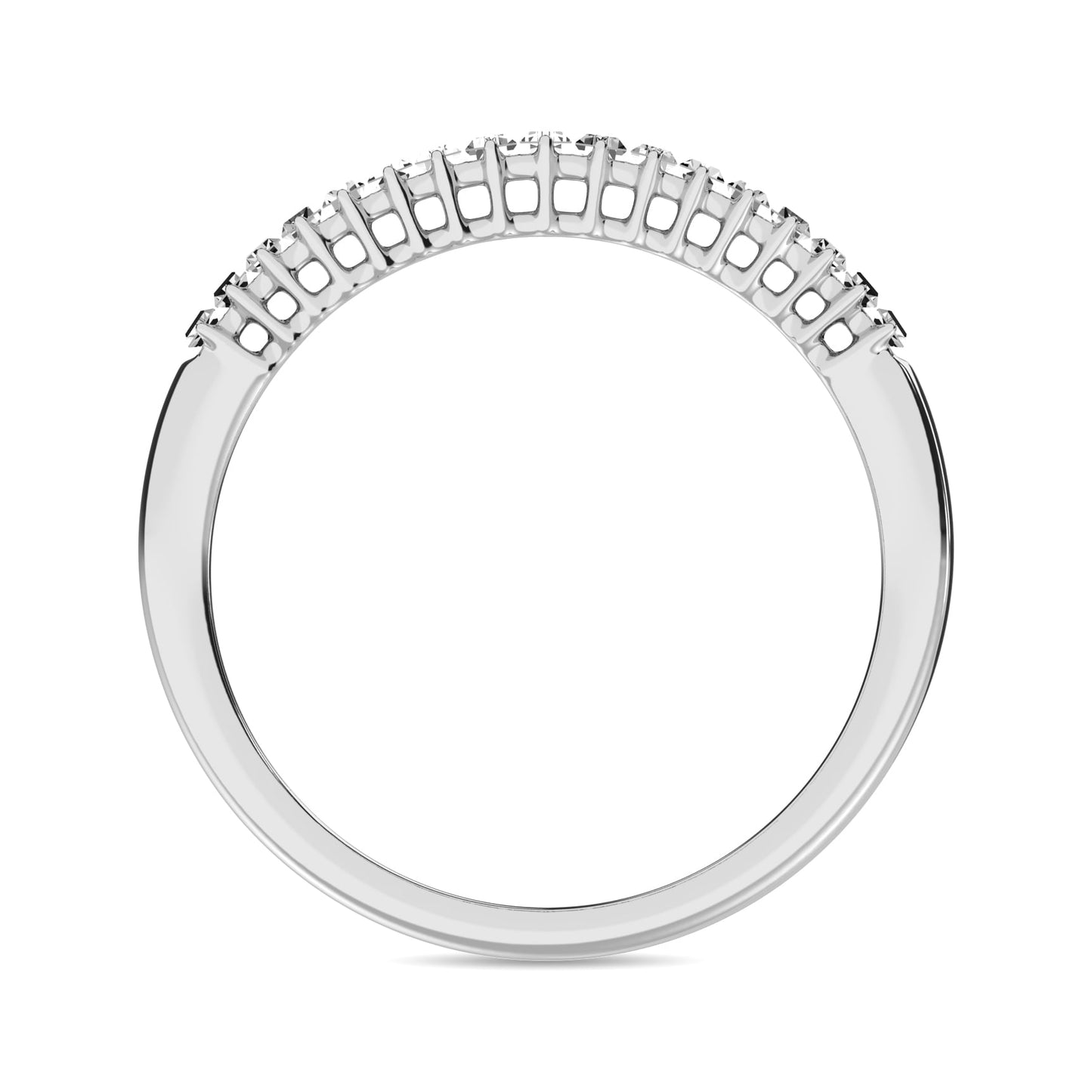 Diamond 1/5 Ct.tw Round and Baguette Anniversary Ring in 10K White Gold