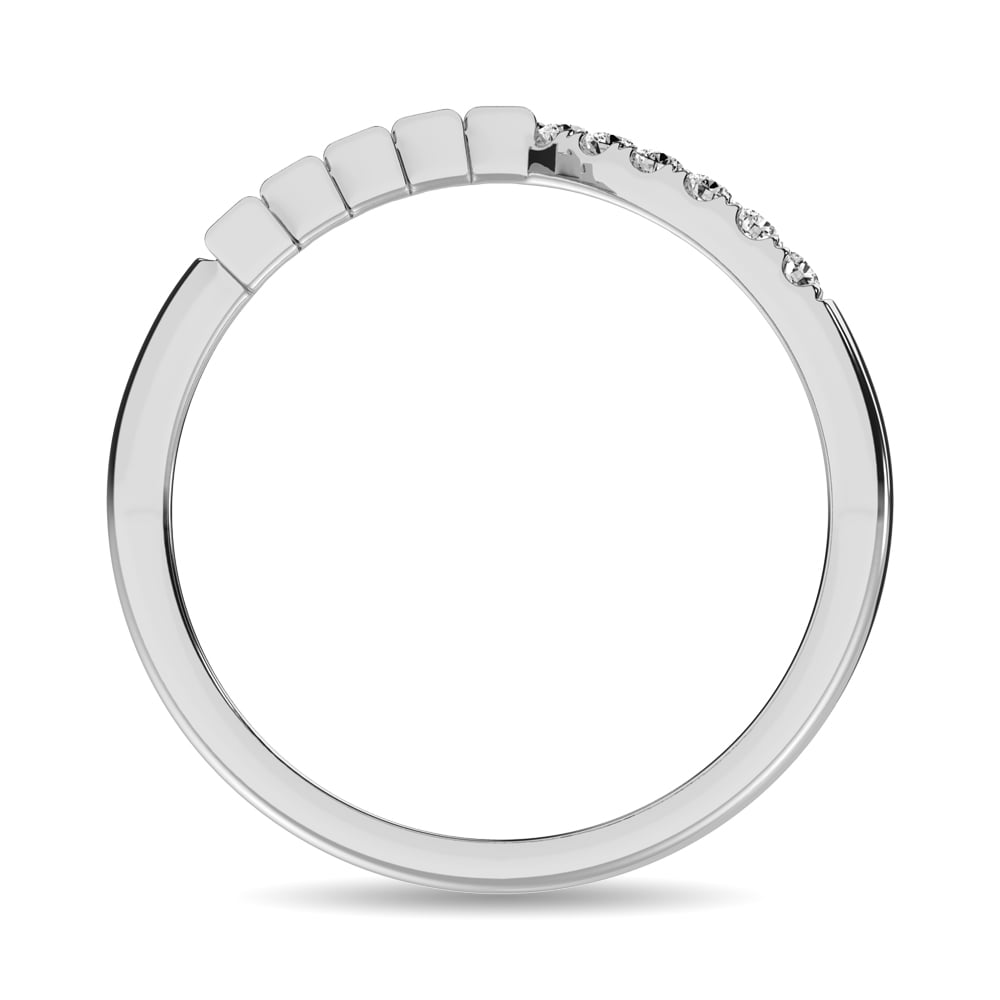Diamond 1/4 Ct.tw Round and Baguette Band in 10K White Gold