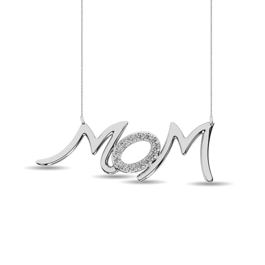 Diamond 1/20 Ct.tw Mom Necklace in Sterling Silver