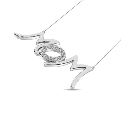 Diamond 1/20 Ct.tw Mom Necklace in Sterling Silver