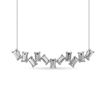 Diamond 1/10 Ct.Tw. Baguette Fashion Necklace in 10K White Gold