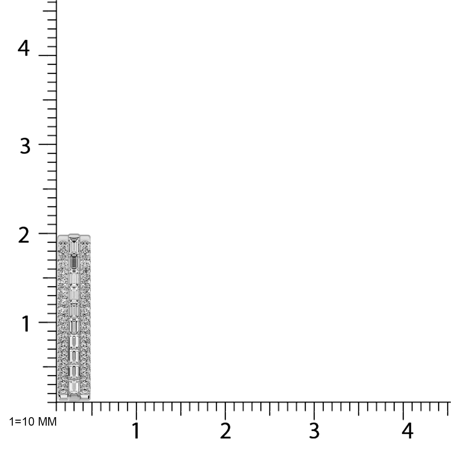 Diamond 1/4 Ct.Tw. Round and Baguette Fashion Pendant in 10K White Gold