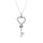 Diamond 1/10 Ct.tw Heart and Key Pendant in Sterling Silver