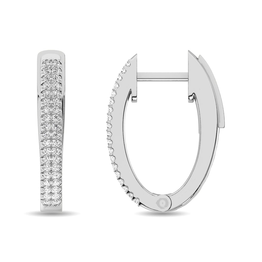 Diamond 1/4 Ct.tw Hoop Earrings in 10K White Gold