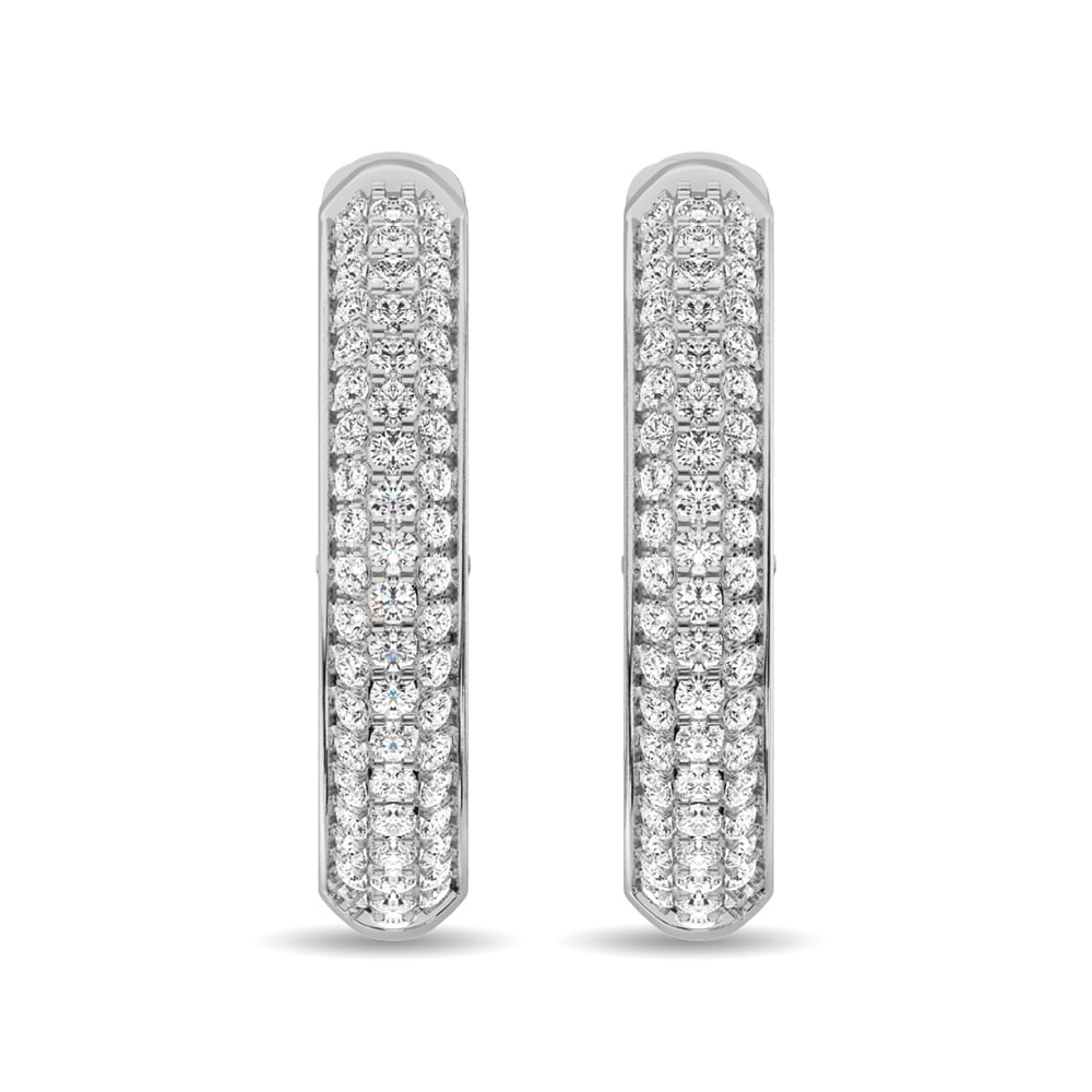 Diamond 1 1/6 Ct.tw Hoop Earrings in 14K White Gold