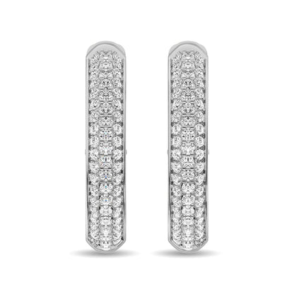 Diamond 1 1/6 Ct.tw Hoop Earrings in 14K White Gold