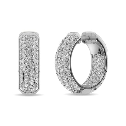 Diamond 2 1/8 Ct.tw Hoop Earrings in 14K White Gold