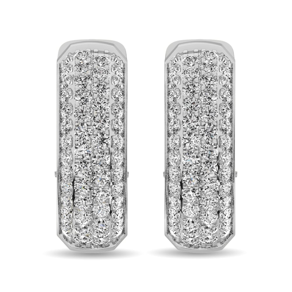 Diamond 2 1/8 Ct.tw Hoop Earrings in 14K White Gold