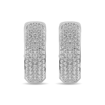 Diamond 3 1/8 Ct.tw Hoop Earrings in 14K White Gold