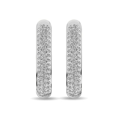 Diamond 1 Ct.tw Hoop Earrings in 14K White Gold