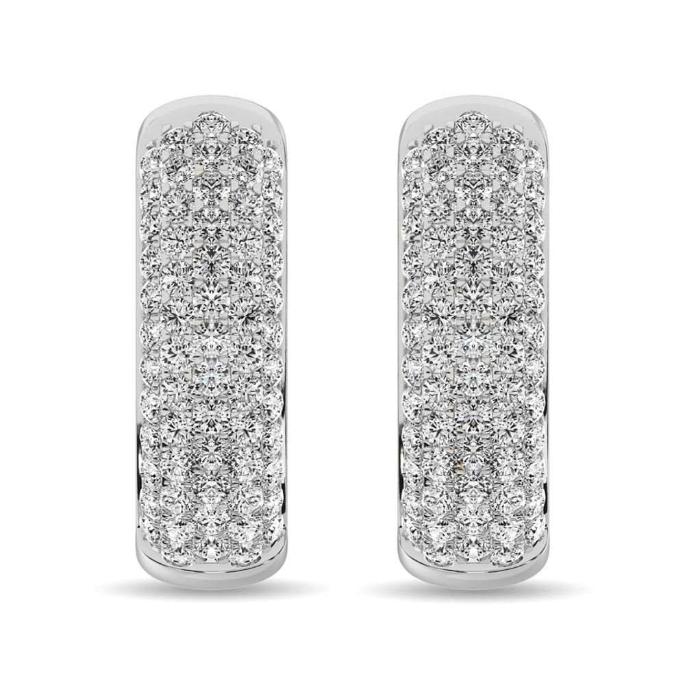 Diamond 2 1/10 Ct.tw Hoop Earrings in 14K White Gold