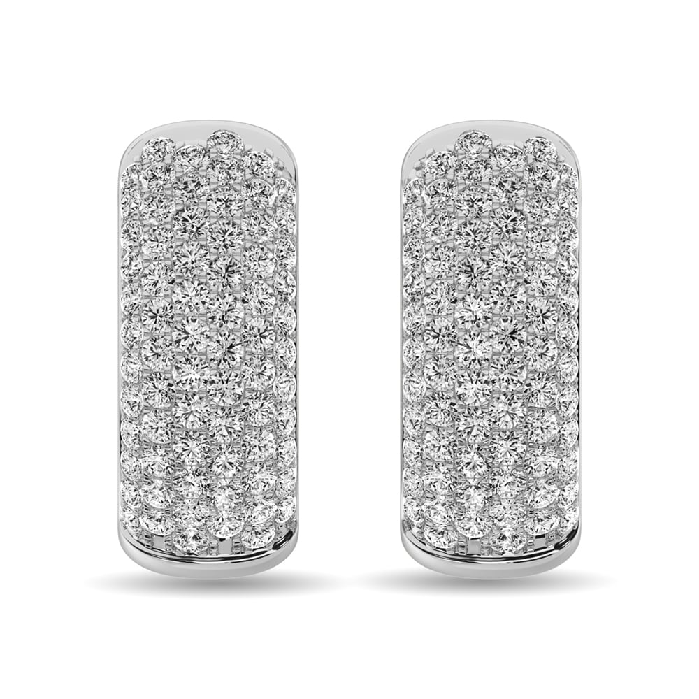 Diamond 3 1/10 Ct.tw Hoop Earrings in 14K White Gold