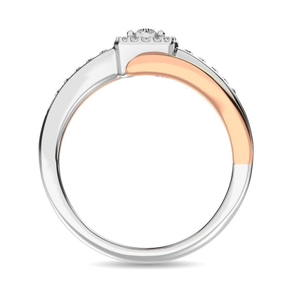 Diamond 1/6 Ct.tw Promise Ring in 10K Rose and White Gold