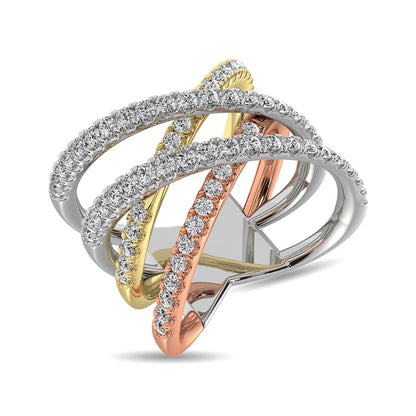 Diamond 1 Ct.tw Fashion Ring in 14K Three Tone Gold