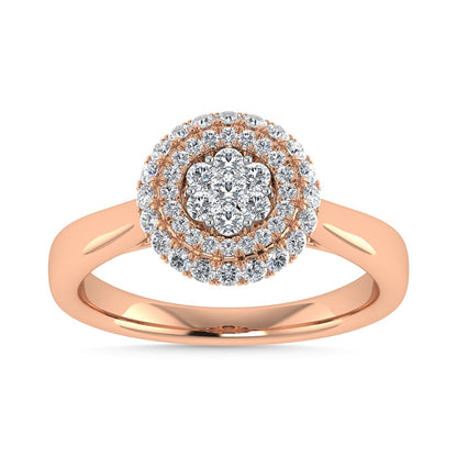 Diamond 1/2 Ct.Tw. Cluster Fashion Ring in 14K Two Tone