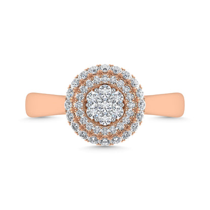 Diamond 1/2 Ct.Tw. Cluster Fashion Ring in 14K Two Tone