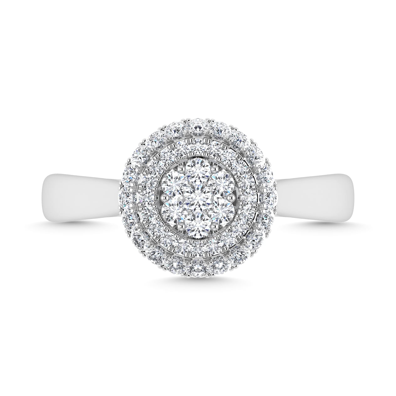 Diamond 1/2 Ct.Tw. Cluster Fashion Ring in 14K White Gold