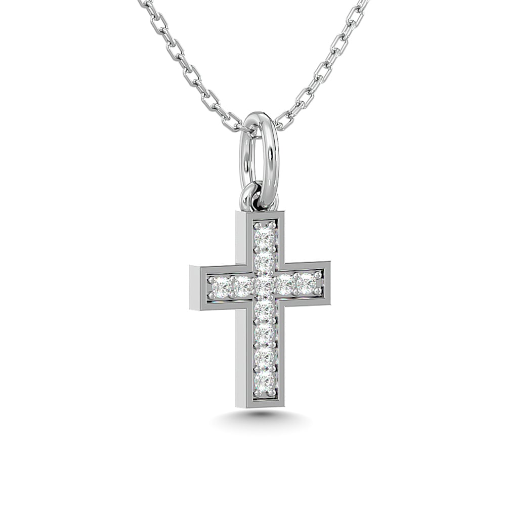 10KT WHITE GOLD 1/10CT.TW DIAMOND PENDANT