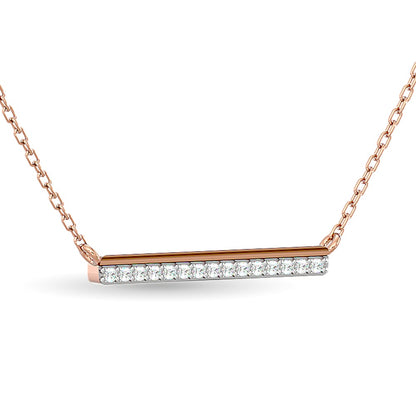 Diamond 1/6 Ct.tw Bar Necklace in 10K Rose Gold