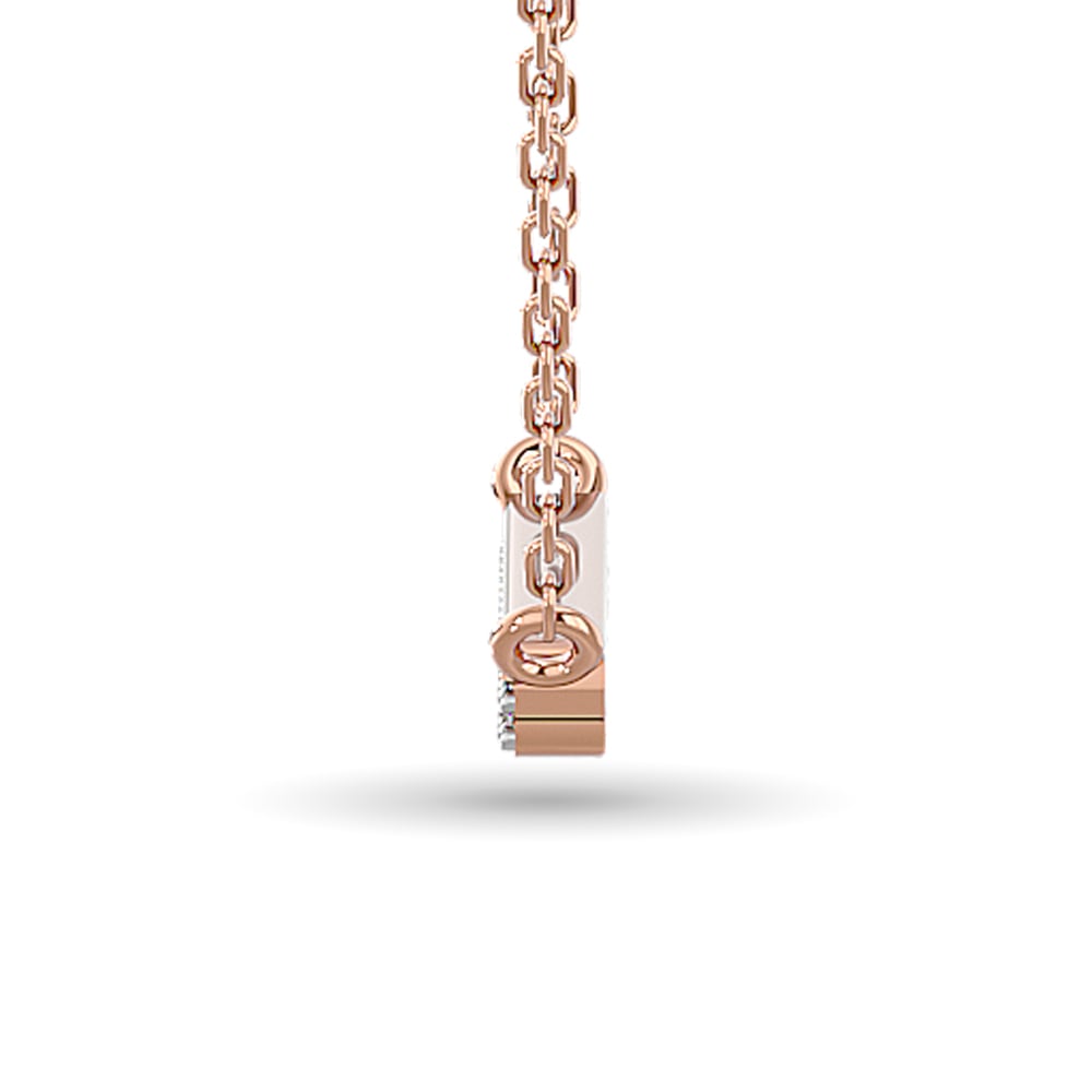 Diamond 1/6 Ct.tw Bar Necklace in 10K Rose Gold